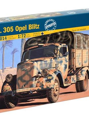 Збірна модель вантажівки opel blitz 1:72 для колекціонування італія mc-8795