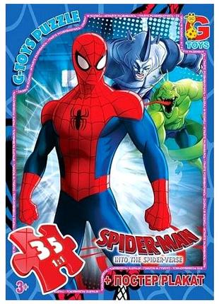 Пазлы 35 элементов для детей от 3 лет картон spider-man g-toys mc-9169
