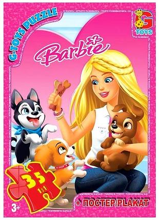 Пазли 35 елементів для дітей від 3 років картон barbie g-toys mc-9181
