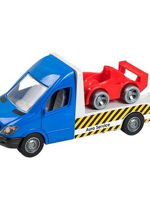 Эвакуатор mercedes-benz sprinter 1:24 игрушка для детей от 3 лет пластик синий tigres mc-6448