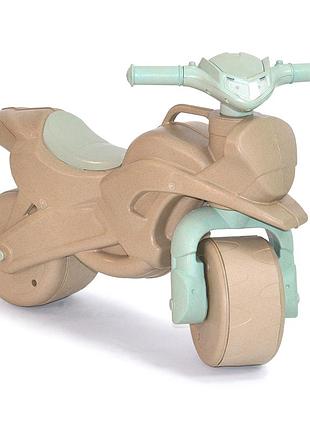 Толокар мотоцикл с музыкой для активного передвижения 2-5 лет eco бежевый doloni toys mc-7871