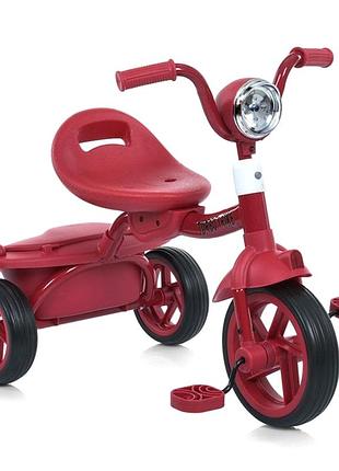 Детский трехколесный велосипед с eva колесами для прогулок красный turbo trike mc-8889