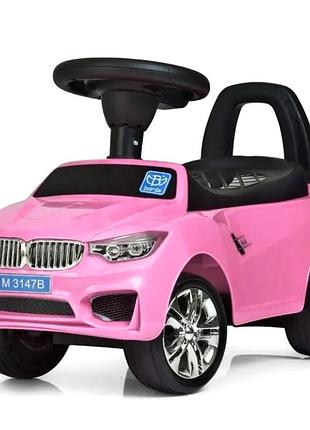 Каталка толокар со звуковыми и световыми эффектами для детей 63.5x29x37 см розовая mc-9945
