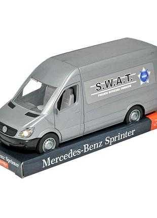 Машинка грузовая mercedes-benz sprinter 28x12x10 см для детей от 3 лет серый tigres mc-8411