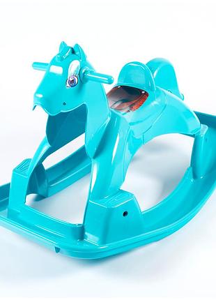 Каталка-качалка пластиковая для детей 1-3 лет размер 55x90 см цвет мятный doloni mc-7371