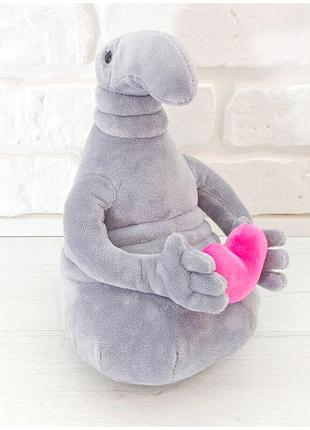 Мягкая игрушка ждун с сердцем 21х14х16 см для подарка серый weber toys mc-4810