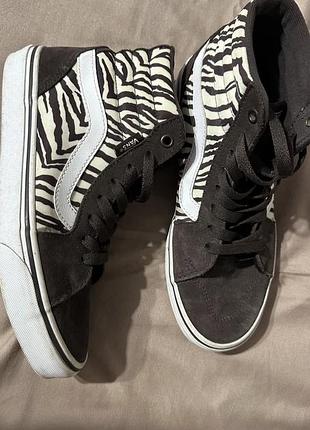 Кеди vans filmore sk8 hi womens satin tiger brown white