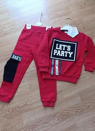 Утепленный спортивный костюм "let's party" popshops, на 3-4 года
