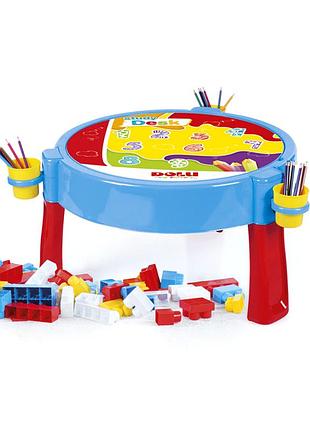 Игровой столик с конструкцией 100 блоков для детей от 2 лет dolu mc-9857