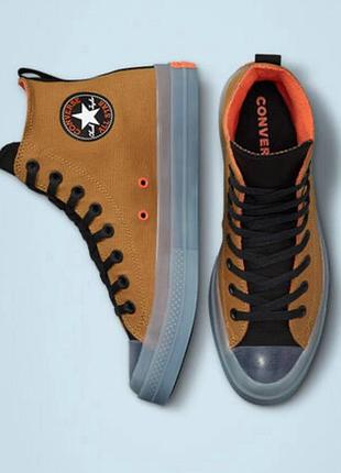 Кеди кросівки converse cx hi top з еластичної тканини з флісовою підкладкою,  пшеничний колір 170998c