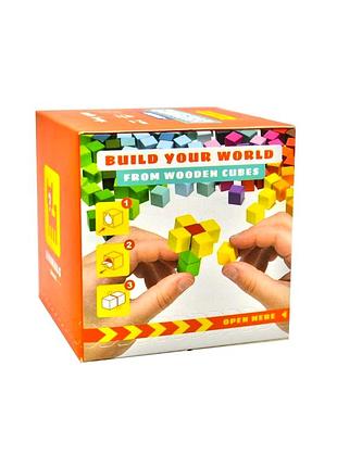 Дерев'яний конструктор cubika world 64 деталі для творчості 3d фігури mc-5154