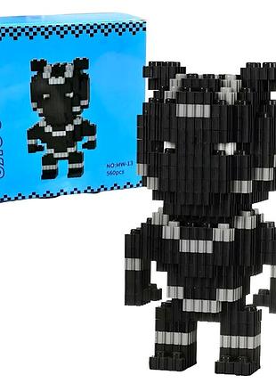Конструктор 3d чорна пантера 560 деталей для розвитку логічного мислення pixel building block mc-9586