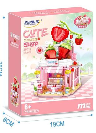 Конструктор магазин сладостей 648 деталей для сюжетной игры пластик toptoysgo mc-9591