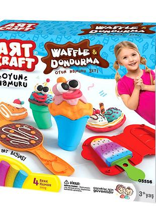 Набор для лепки тесто для творчества вафли и мороженое 4 цвета пластик art craft mc-9556