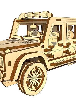 3d пазли дерев'яний конструктор пікап 6х6 174 деталі для дітей pazly mc-7896