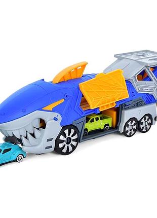 Игровой набор паркинг с акулами 2 машинки 7 см размер 36х19,5х8,5 см shark mc-8228