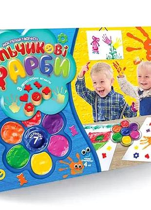 Пальчиковые краски для детского творчества комплект 6 шт украина danko toys mc-7418