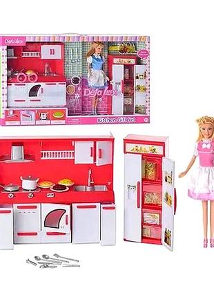 Кукла с аксессуарами кухня для сюжетно-ролевых игр 1 шт defa lucy mc-6246