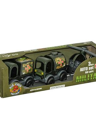 Набор машинок военный транспорт 3 шт пластик для детей tigres mc-7002
