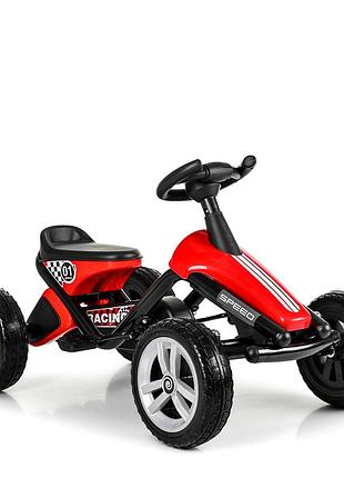Педальный картинг до 25 кг для детей 3-8 лет металлический красный bambi mc-6445