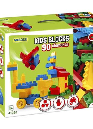 Конструктор 90 эл развивающий для детей от 1 года пластик wader kids blocks mc-6482