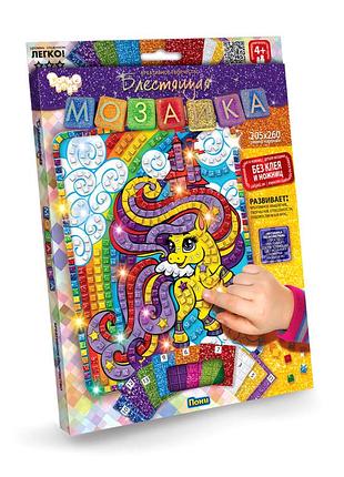 Набір для творчості блискуча мозаїка самоклейна для дітей 1 шт danko toys mc-6303