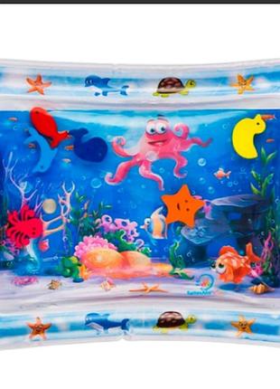 Развивающий водный детский коврик игровой надувной для малышей