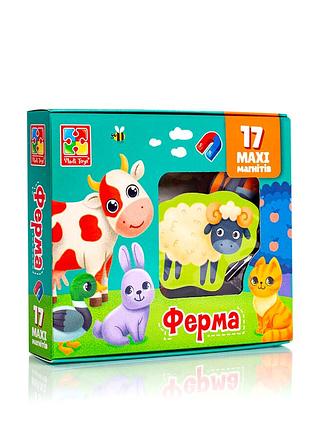 Гра настільний набір магнітів ферма 17 магнітів для дітей картон vladi toys mc-8423