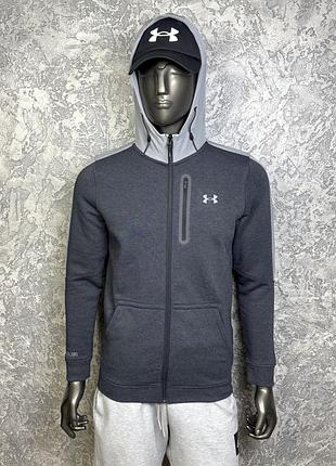 Under armour кофта ветровка s-m размер спортивная серая флисовая