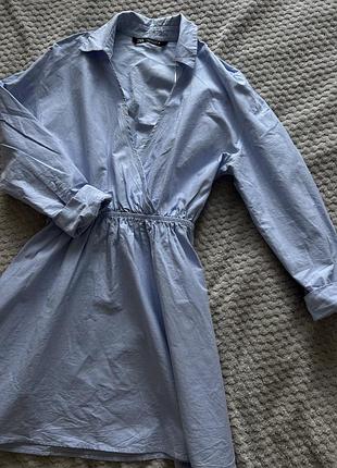 Блакитна сукня-сорочка zara нова