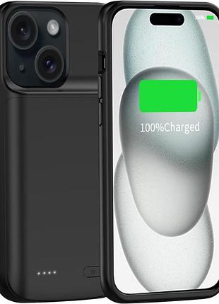 Портативный зарядный чехол-акумулятор\чехол powerbank для iphone 15 pro 6,1 дюйма