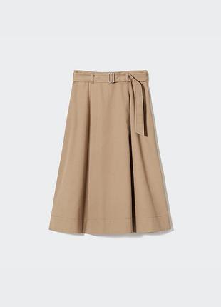 Стильна бавовняна спідниця міді uniqlo