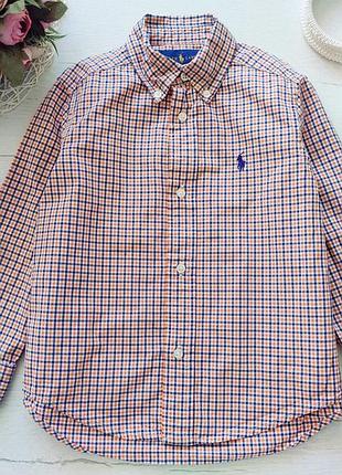 3 роки, зріст 98 брендова сорочка в клітинку ralph lauren. артикул 26084
