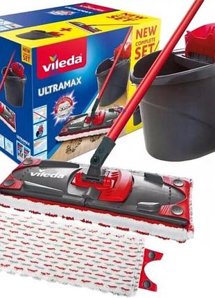 Набір для прибирання vileda ultramax 2in1 microfibre швабра + відро з віджиманням