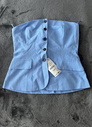 Лляний топ корсет zara
