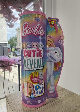 Лялька barbie cutie reveal (серія "м'які та пухнасті") з костюмом ягняти