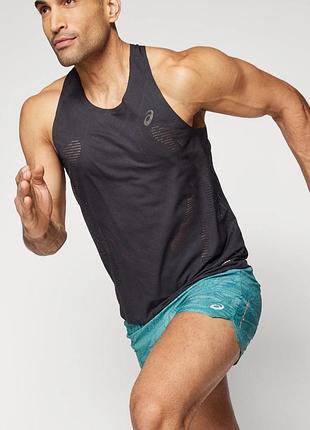 Чоловіча бігова майка asics metarun singlet у фірмовому кольорі performance black.