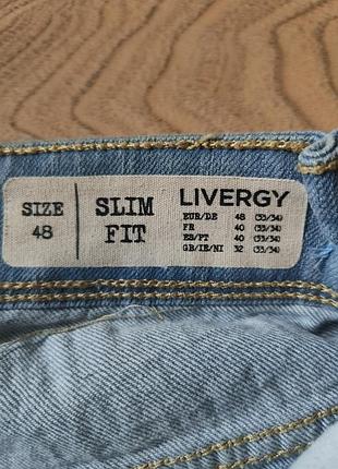 Джинси чоловічі livergy slim fit, розмір 48, блакитні
