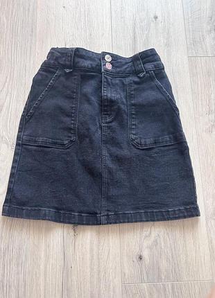 Спідниця джинсова чорна primark р.152
