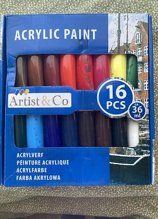 Набір акрилових фарб artist & co (16 шт. по 36 мл)