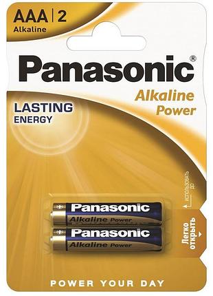 Щелочная батарейка panasonic power ааа alkaline lr03reb/2bp 1,5в блистер 2шт