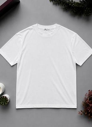 Футболка zara basic біла оверсайз | оригінал |