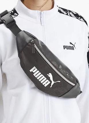 Нова поясна сумка (бананка) puma core up waistbag — чорна (унісекс)