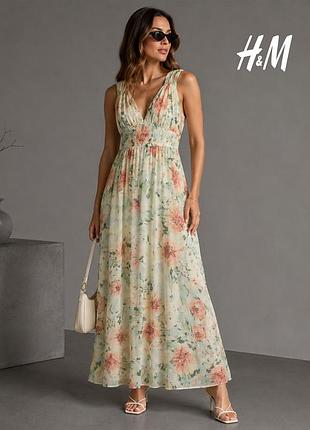 Новое невероятное нежное макси платье h&amp;m хs