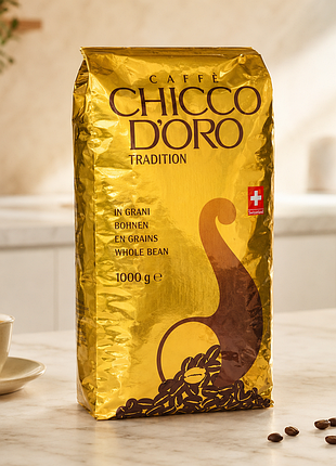 Швейцарська кава в зернах chicco d'oro tradition 1000 г (свіжі терміни)