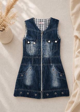 Джинсовий сарафан, simbad for kids, 140 см, 10 років, сарафан, сарафан для дівчинки, джинсовий сарафан для дівчинки