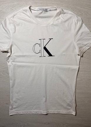 Футболка calvin klein jeans біла, розмір l
