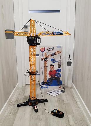 Большой строительный кран на радиоуправлении super crane (100 см) + батарейки