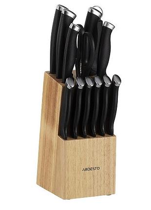 Набор ножей ardesto gemini gourmet ar2114sw нержавеющая сталь/пластик с подставкой 14шт