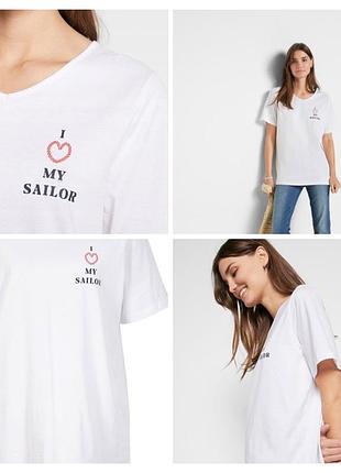 Легка літня футболка bonprix "i ❤️ my sailor" (m-l)